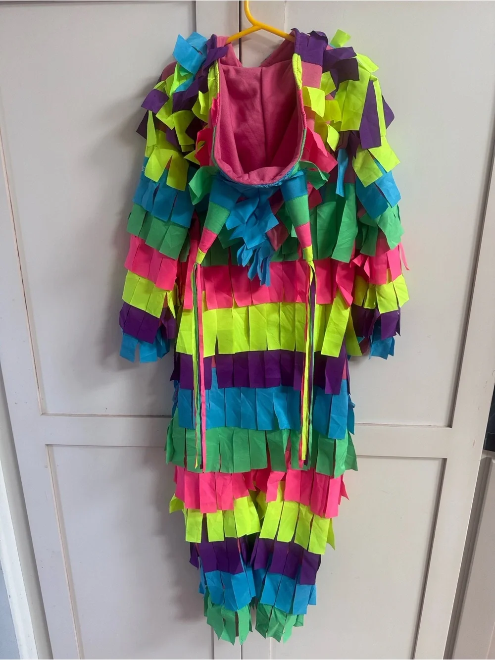 TIPSY ELVES Kids Neon Piñata Costume - Multicolor Hooded Dress-Up Medium